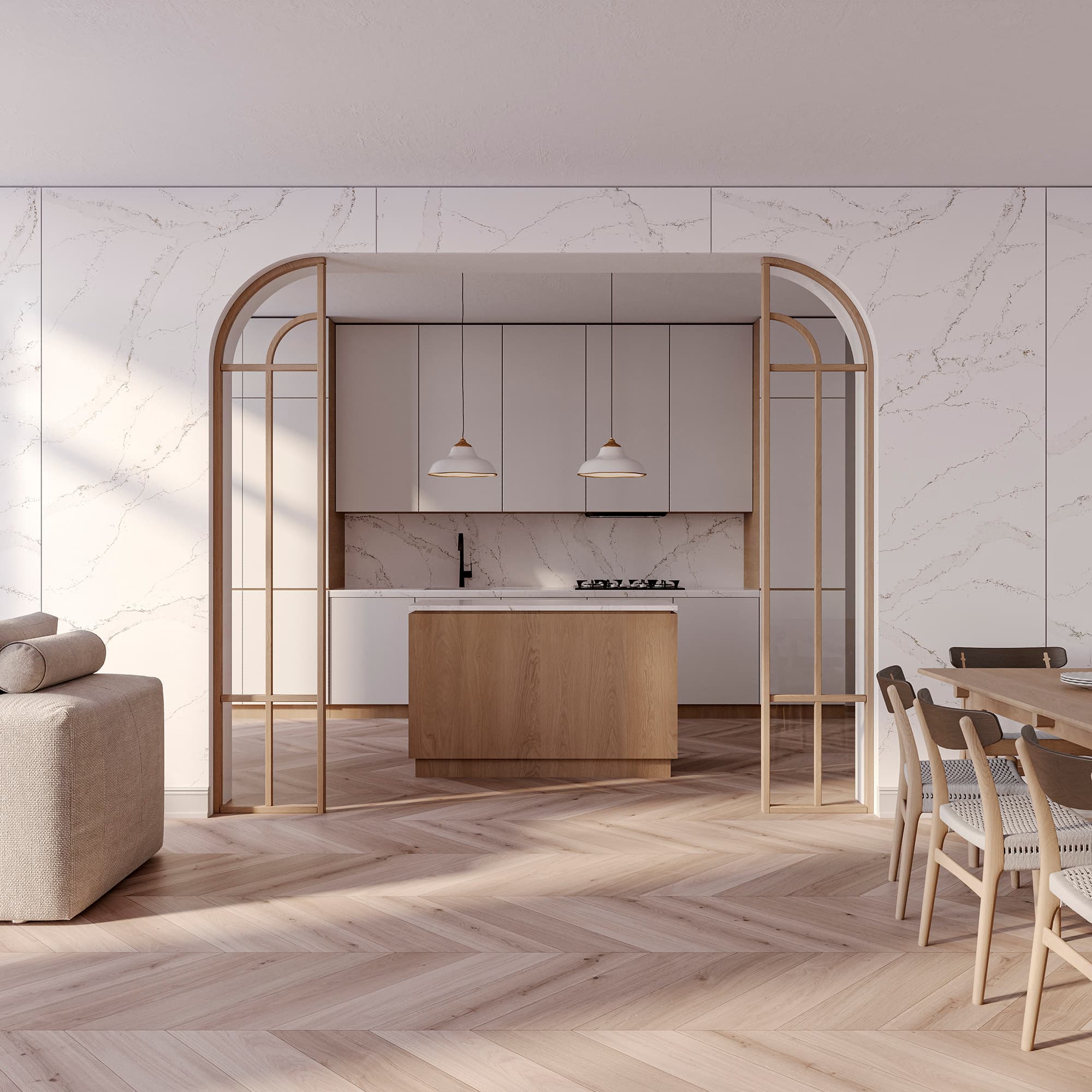 Technistone Calacatta Volegno — Kvarts — vaade 5